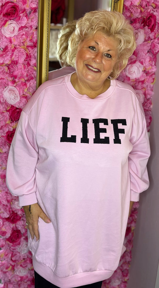 Trui Lief Licht Roze Plus Size Maat 50 t/m 58