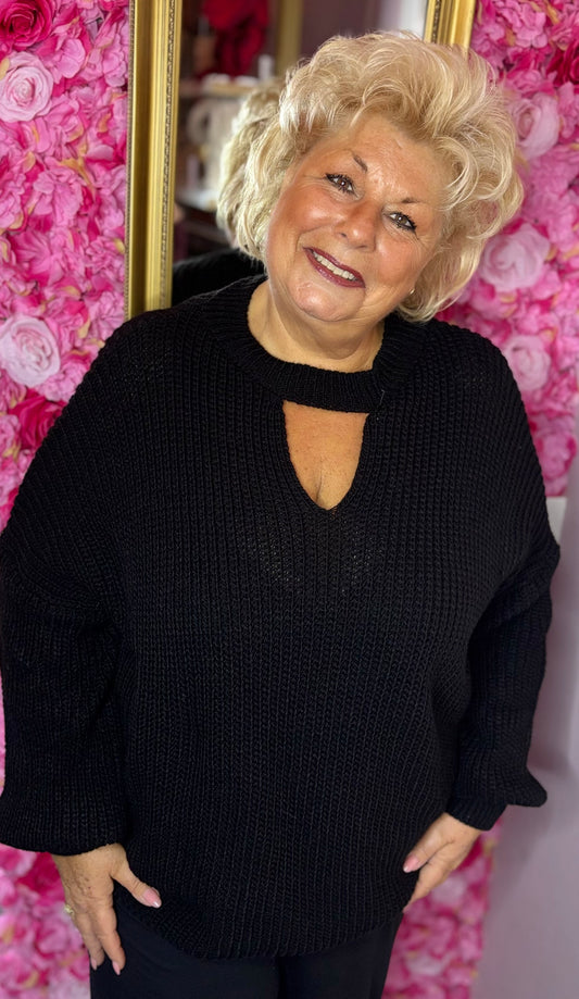 Trui Yaz Zwart Plus Size Maat 50 t/m 58