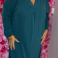 Jurk Autumn Petrol Maat 48 t/m 54-56