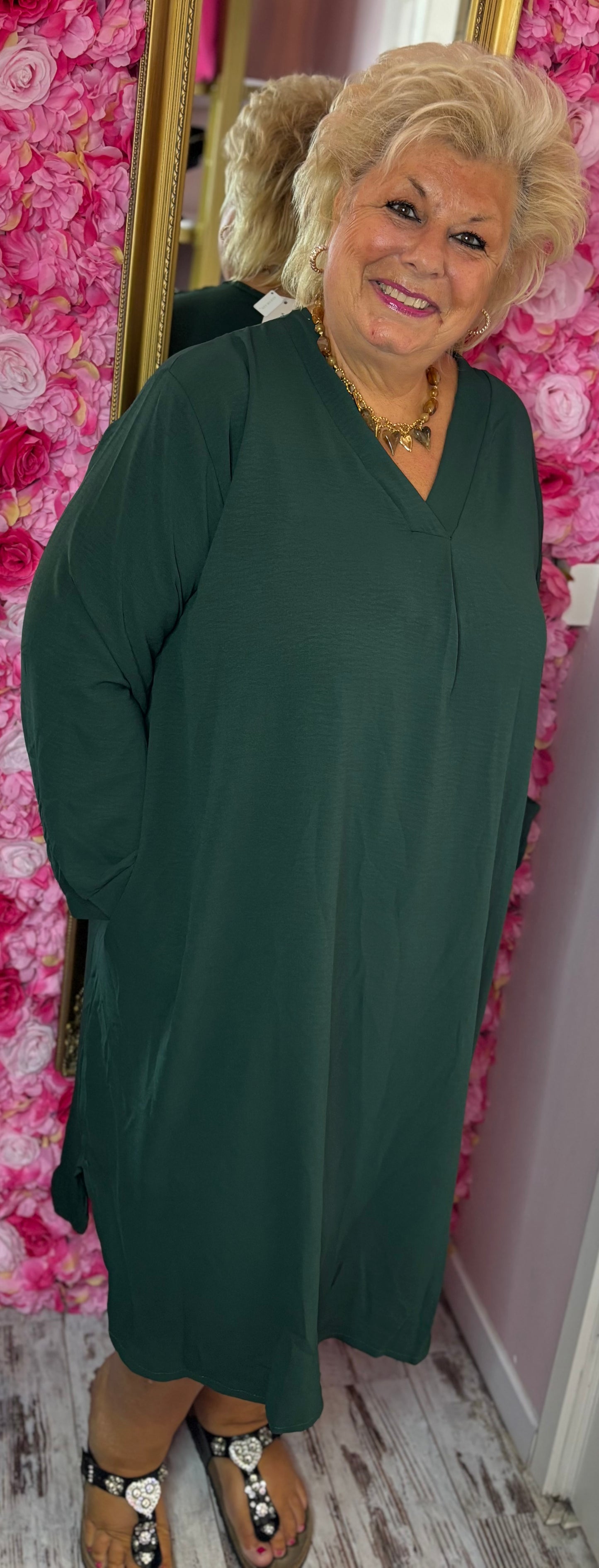 Jurk Autumn Groen Maat 48 t/m 54-56