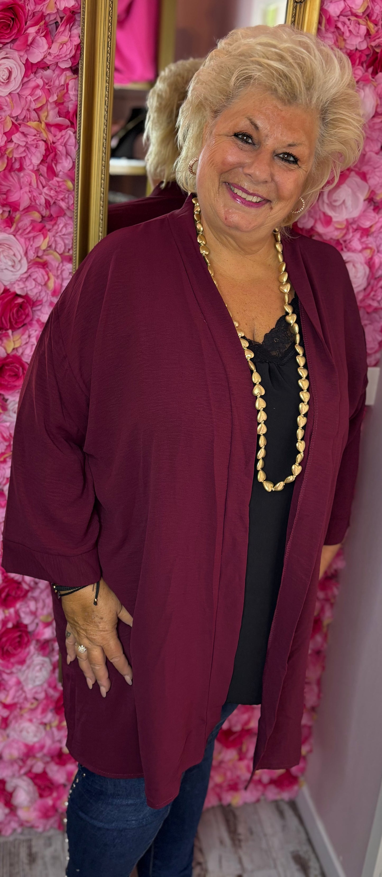 Kimono Versa Bordeaux Plus size Maat 48 t/m 54-56