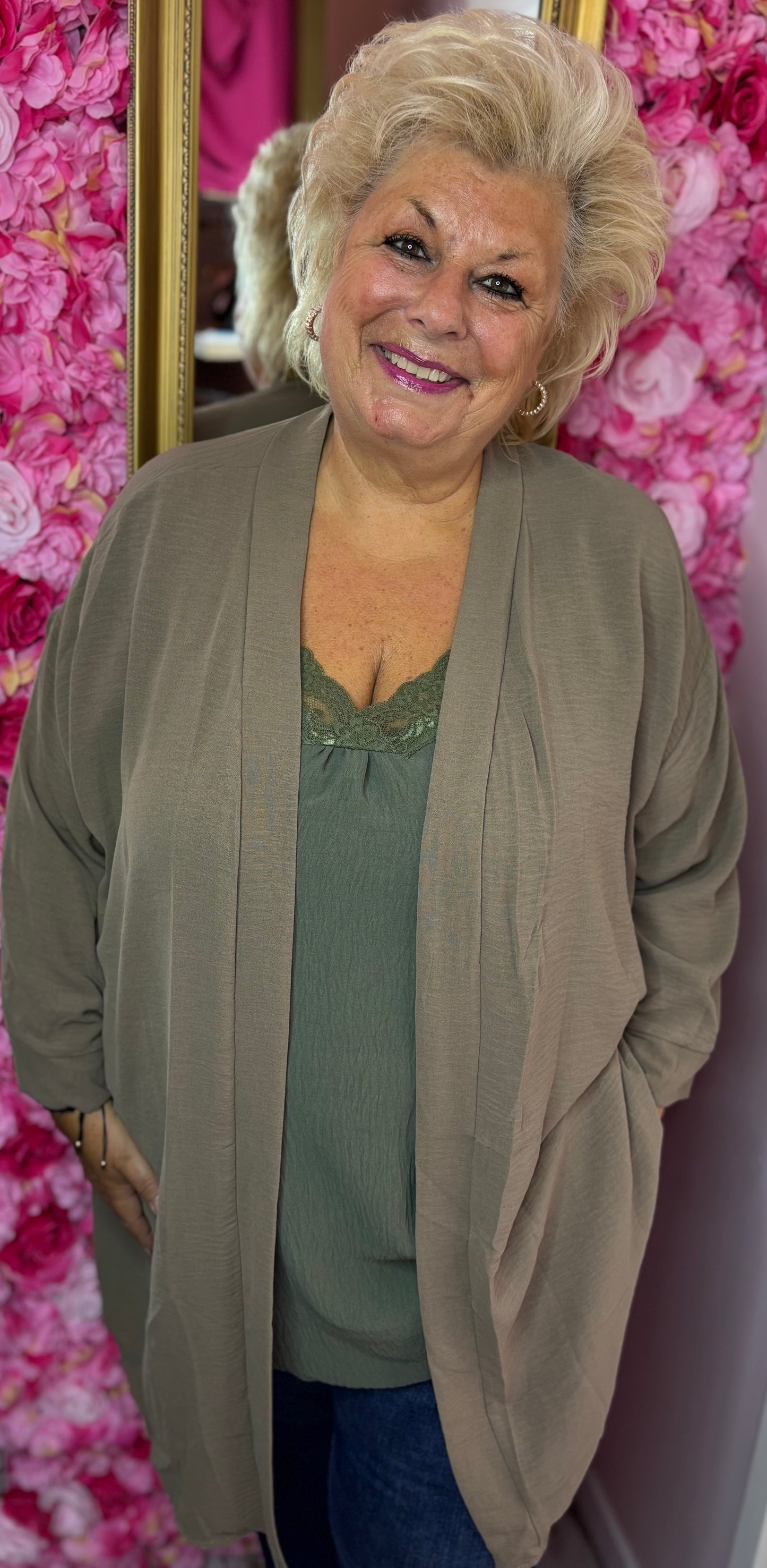 Kimono Versa Taupe Plus size Maat 48 t/m 54-56