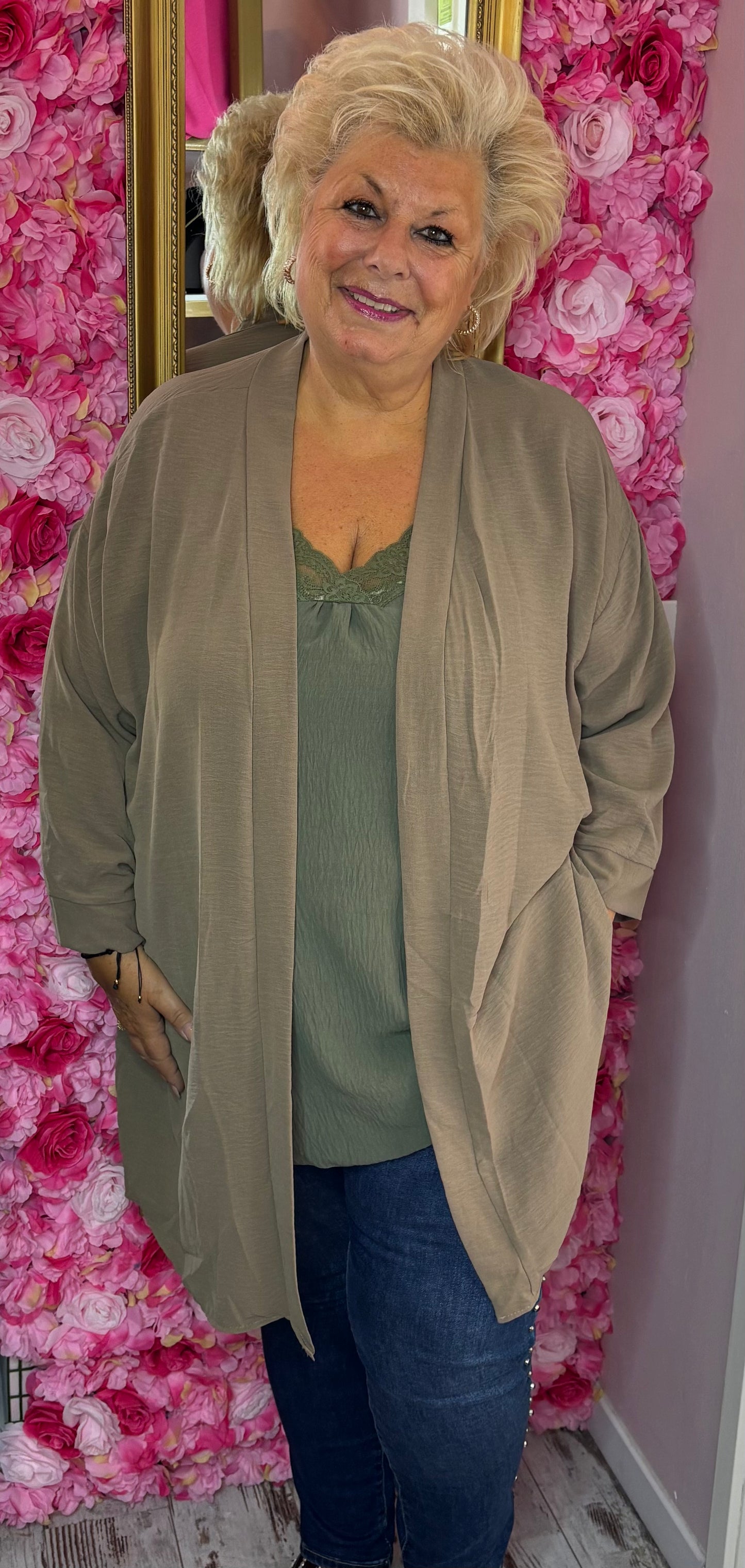 Kimono Versa Taupe Plus size Maat 48 t/m 54-56