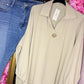 Blouse Golden Button Beige Plus Size maat 48 t/m 54-56