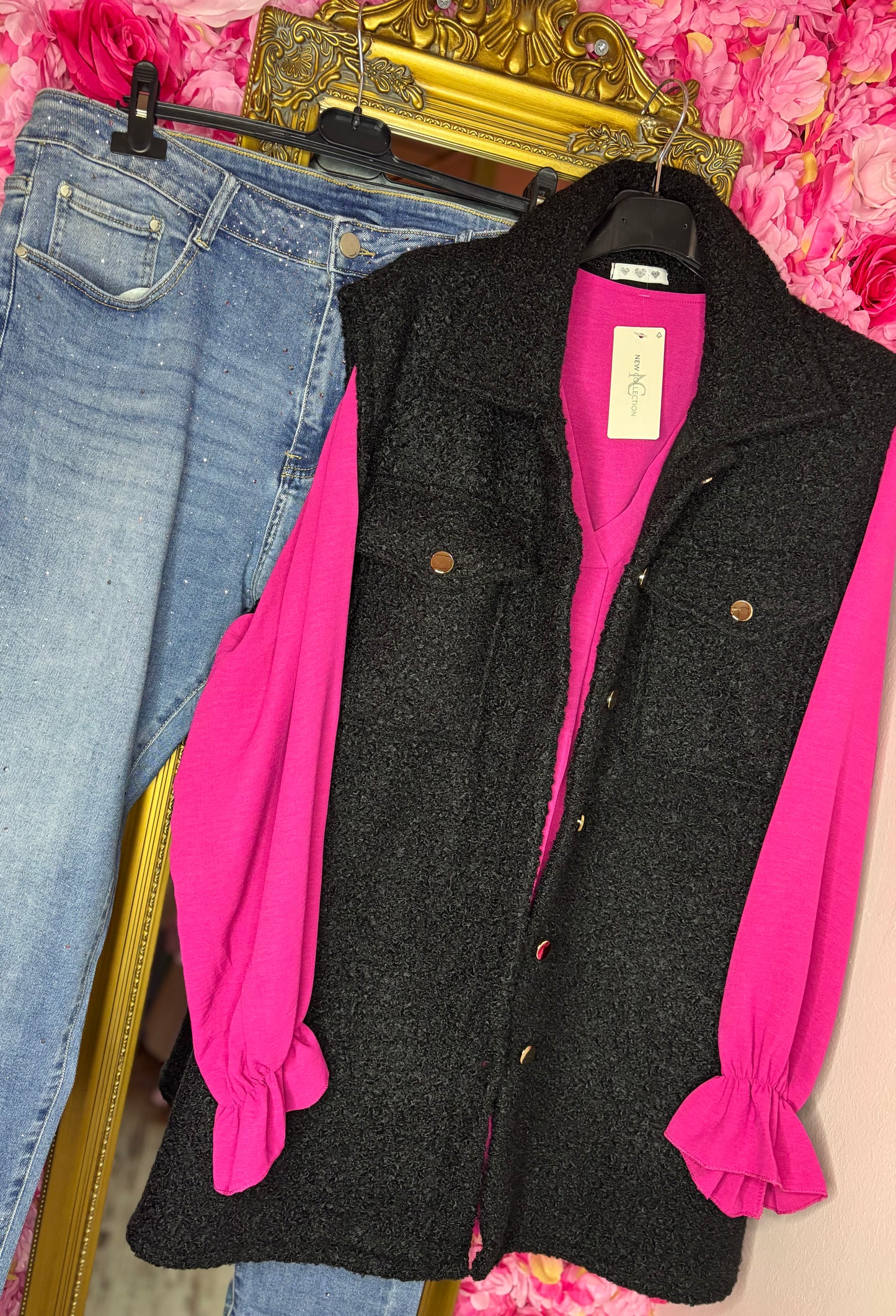 Gilet Boucle Zwart XXL Plus Size Maat 50 t/m 58