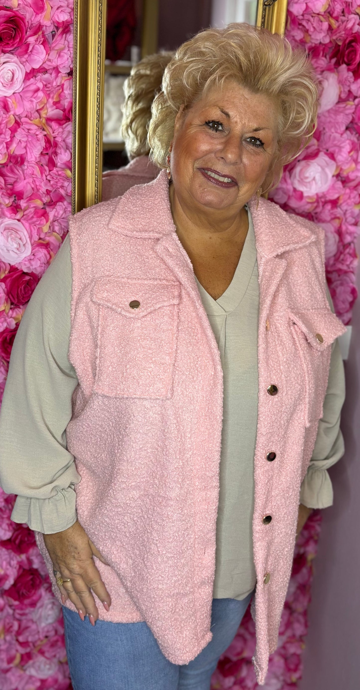 Blouse Baloon Beige Plus Size maat 48 t/m 54