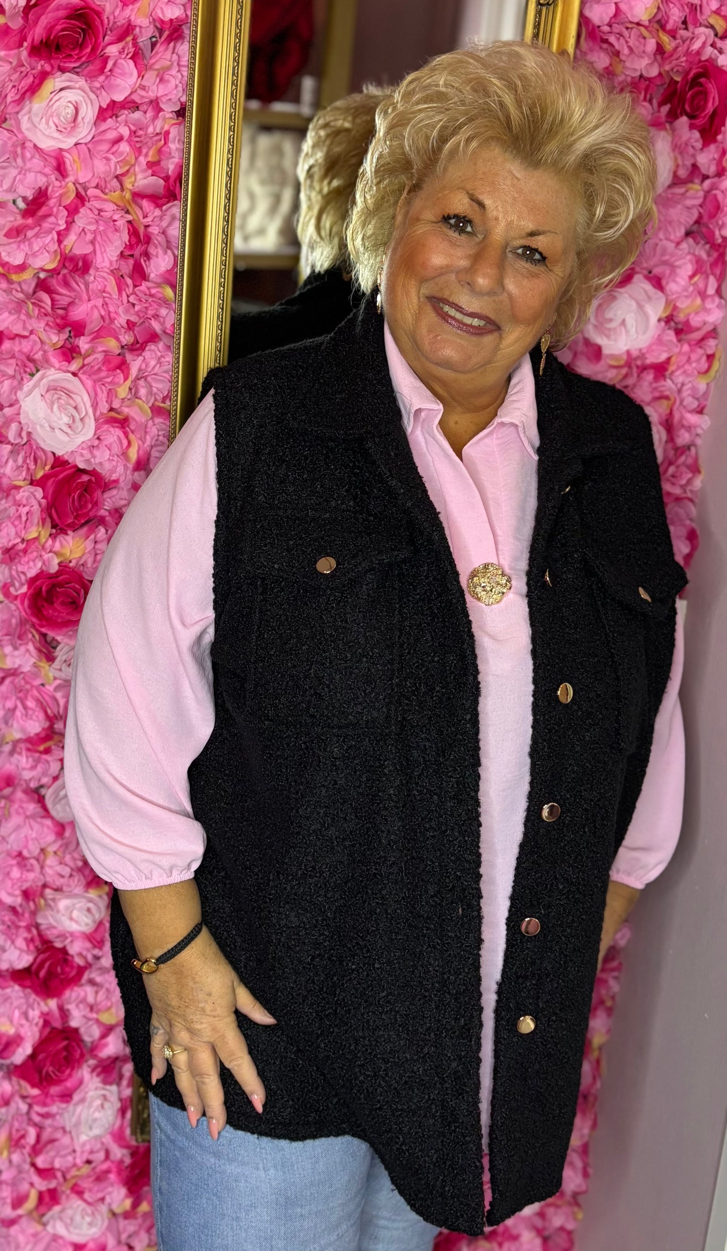 Gilet Boucle Zwart XXL Plus Size Maat 50 t/m 58