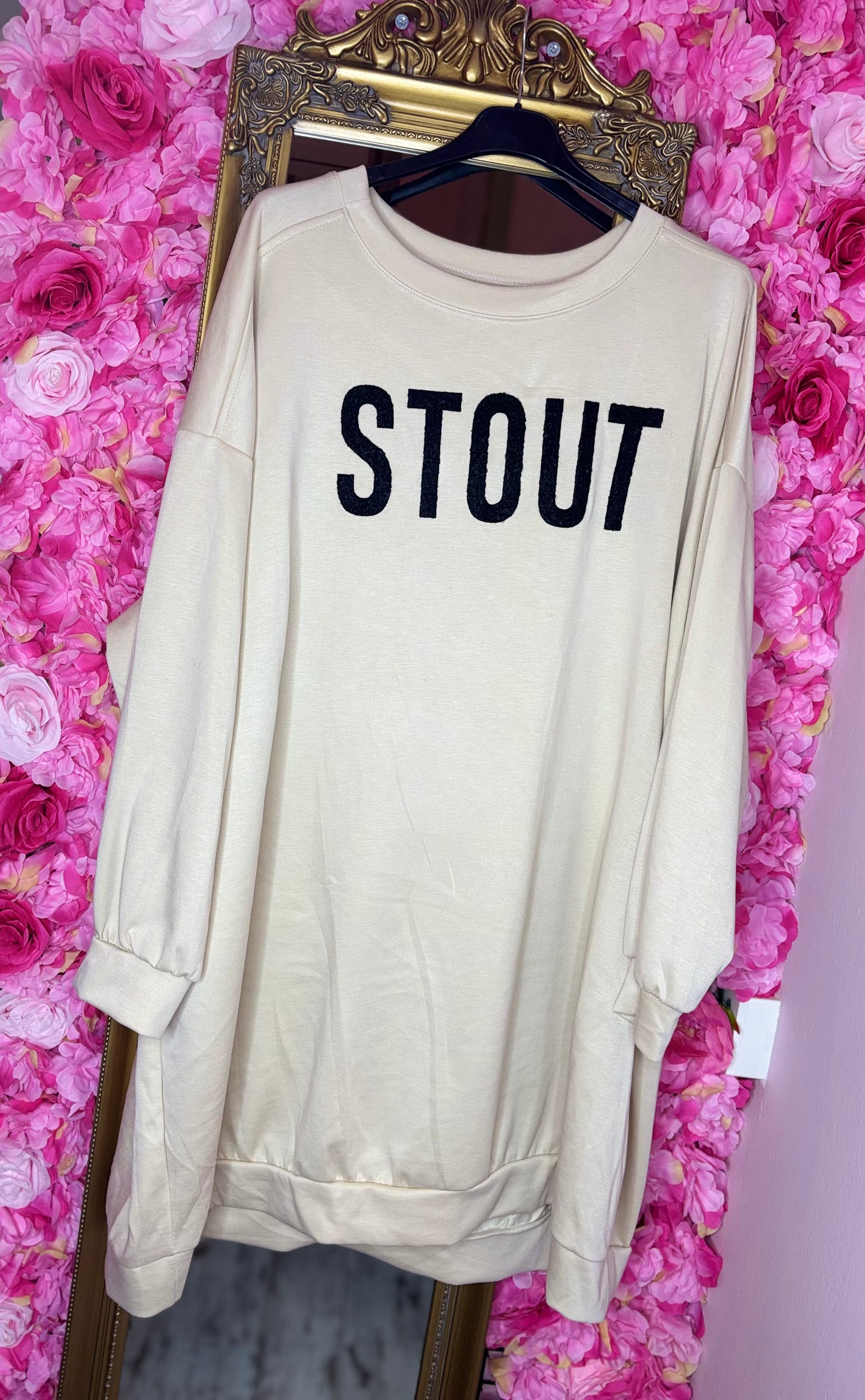 Trui Stout Beige Plus Size Maat 50 t/m 58