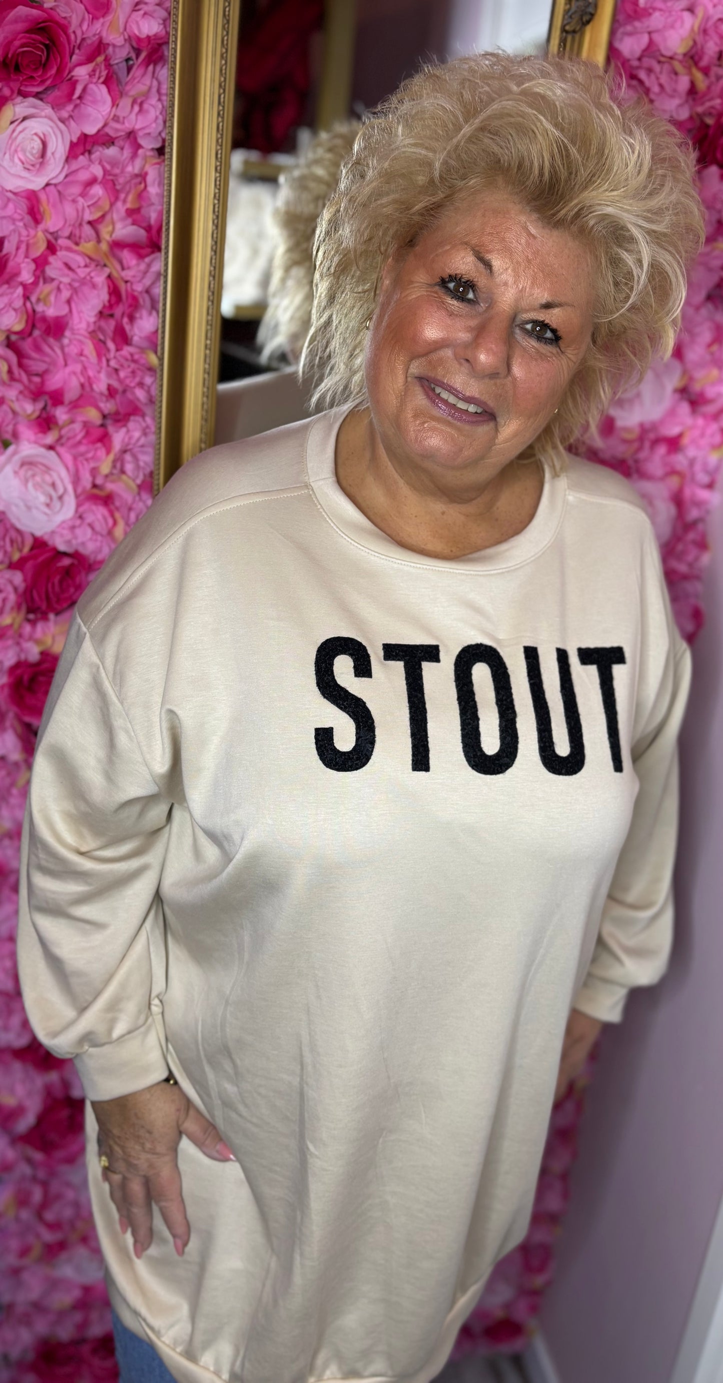 Trui Stout Beige Plus Size Maat 50 t/m 58
