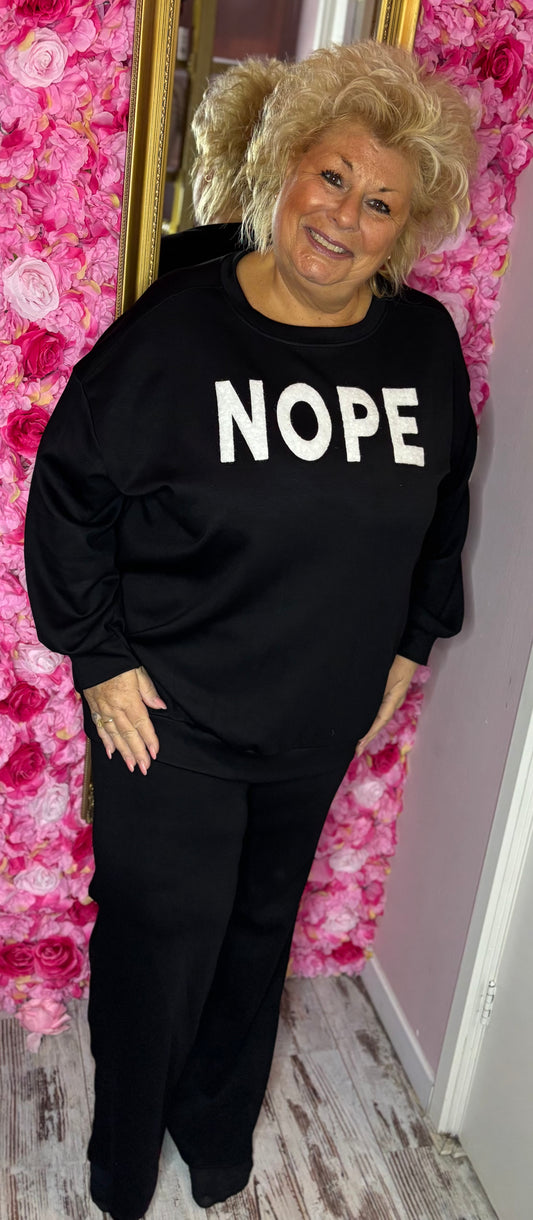 Comfy Set Nope Zwart Plus Size maat 44 t/m 52