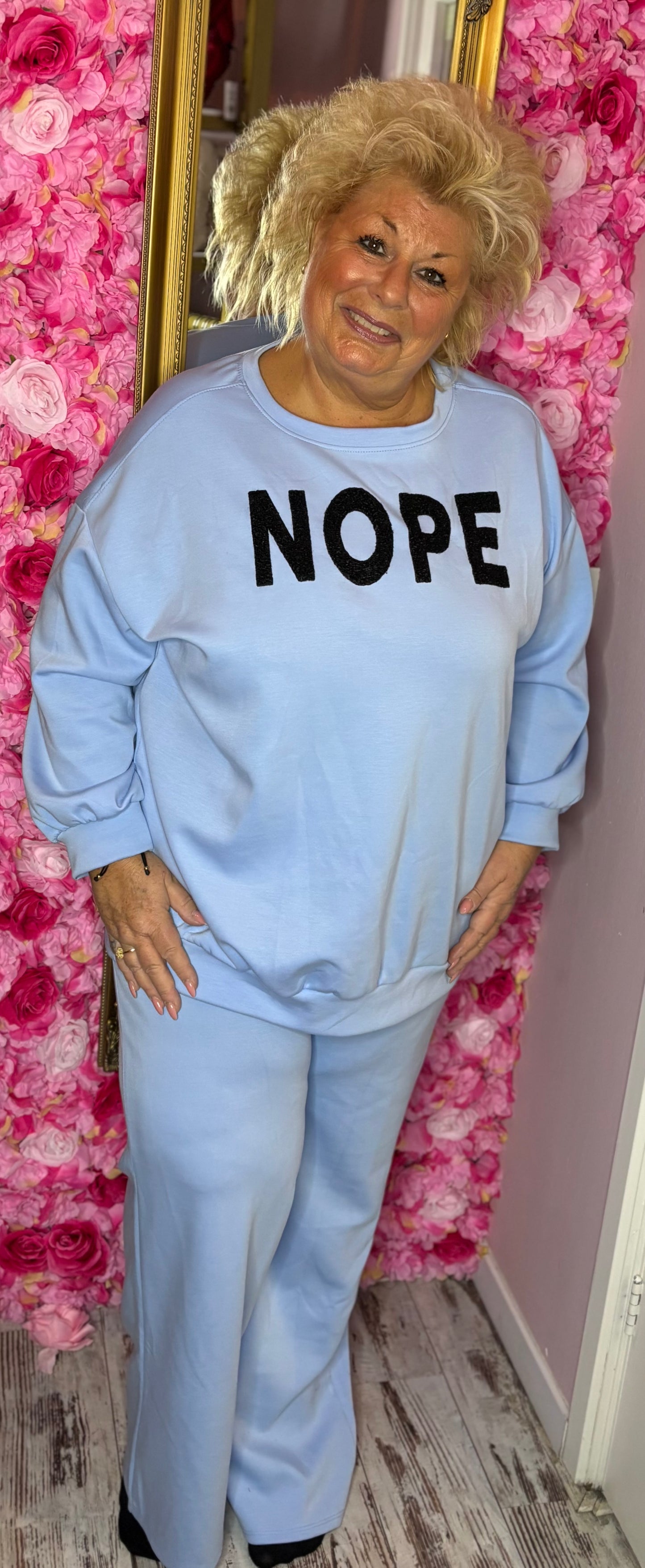 Comfy Set Nope Licht Blauw Plus Size maat 44 t/m 52