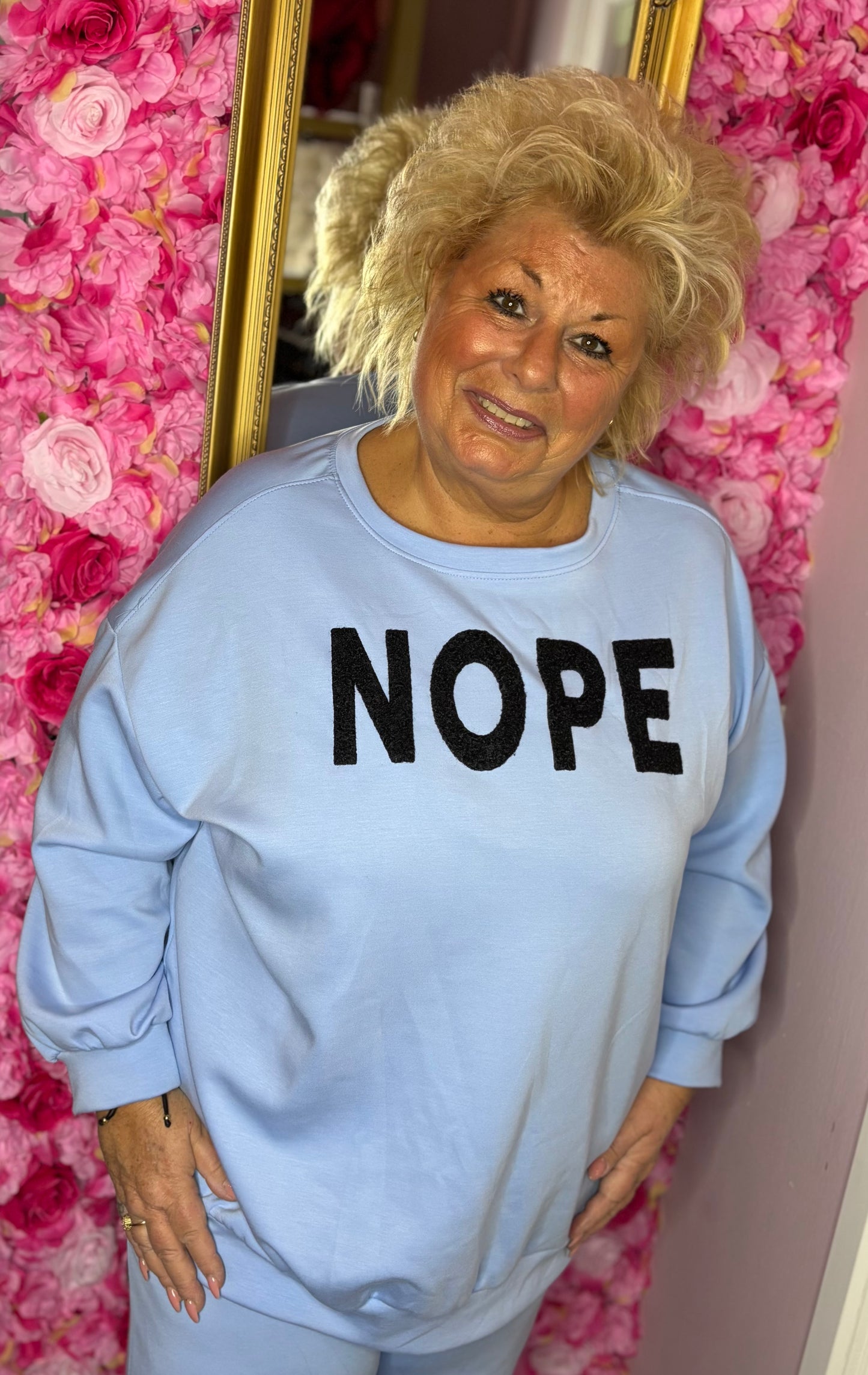 Comfy Set Nope Licht Blauw Plus Size maat 44 t/m 52