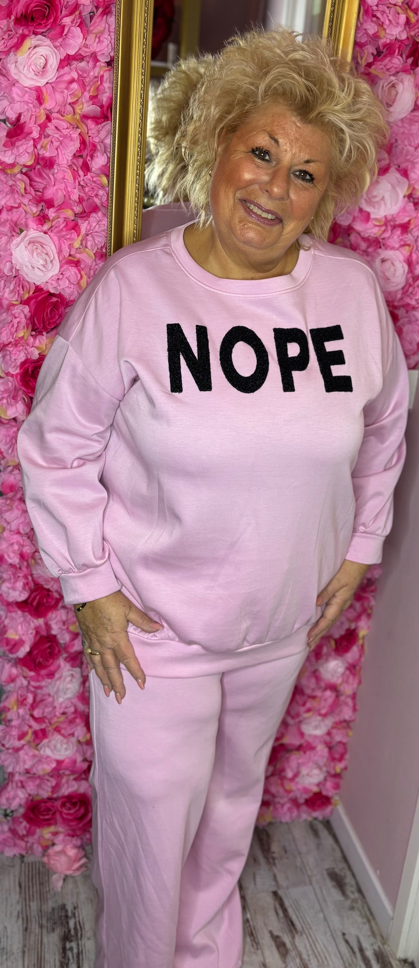 Comfy Set Nope Licht Roze Plus Size maat 44 t/m 52