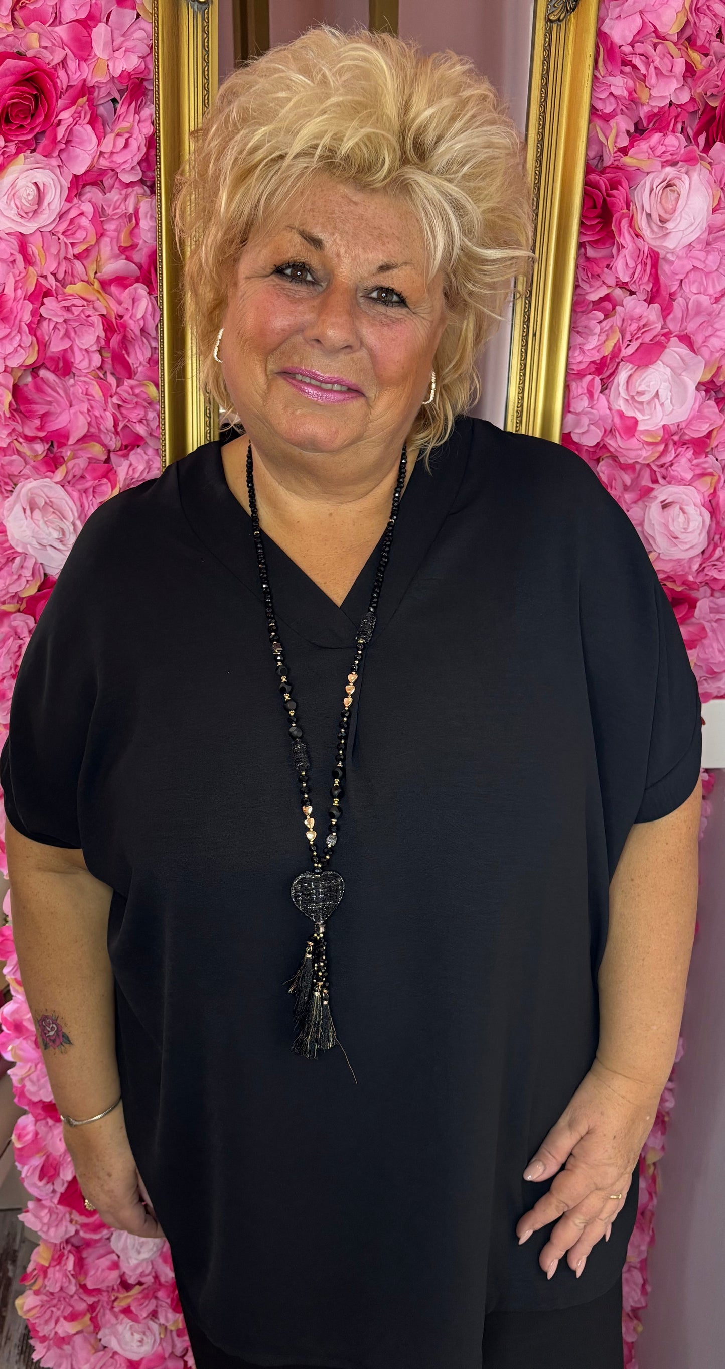 Blouse Joanie Zwart Plus Size maat 48 t/m 54-56