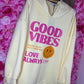 Hoodie Good Vibes Geel Plus Size Maat 44 t/m 50