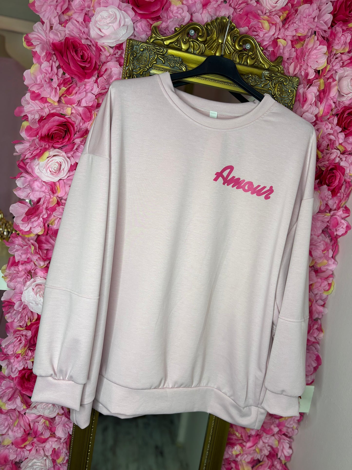 Trui Amour Roze-Roze Plus Size Maat 44 t/m 50