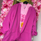 Blazer Basic Fuchsia Plus Size Maat 44 t/m 50