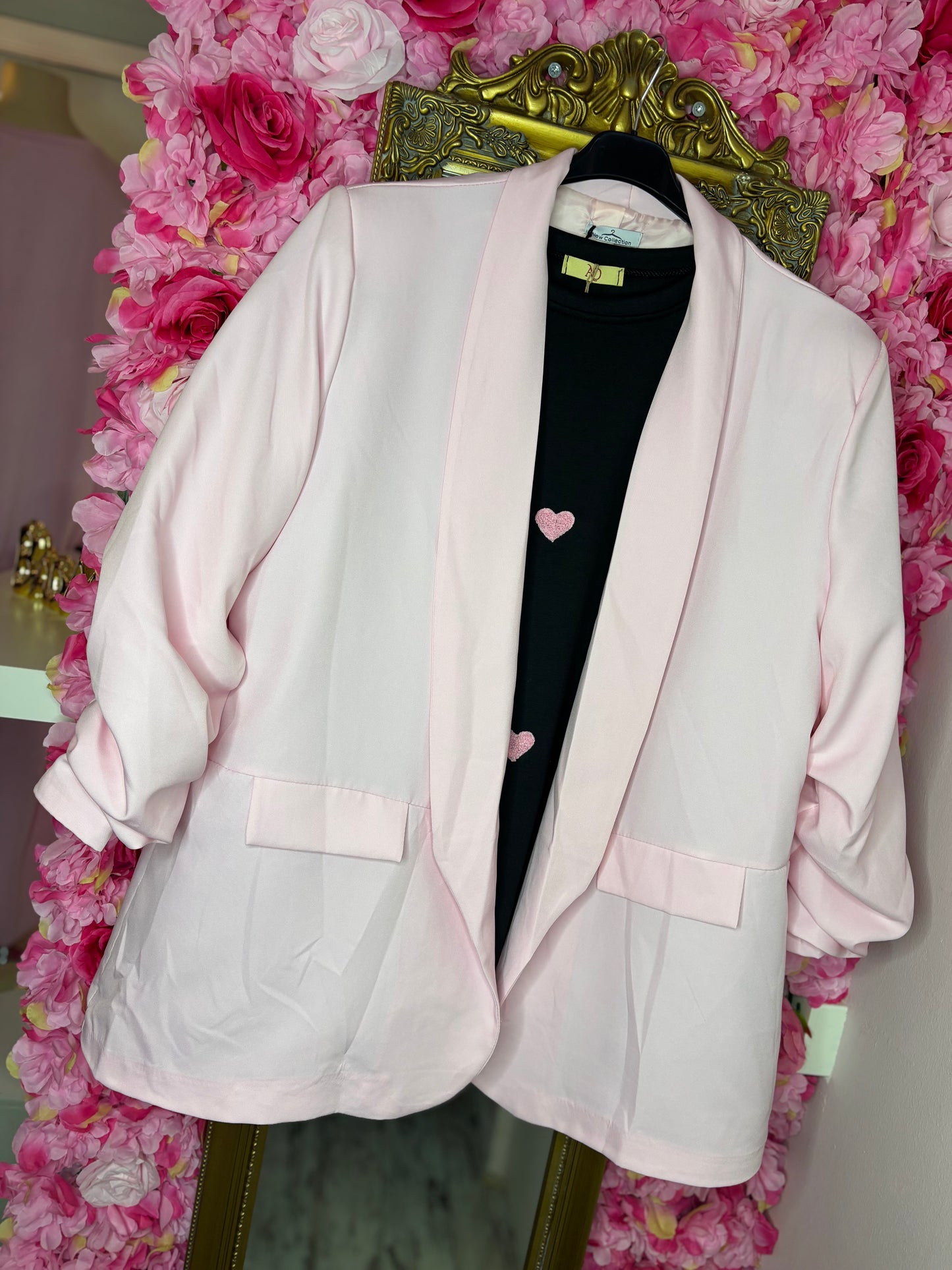 Blazer Basic Licht Roze Plus Size Maat 44 t/m 50