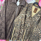 Blouse Lace velvet Bruin Plus Size Maat 46 t/m 52