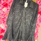 Blouse Lace velvet Zwart Plus Size Maat 46 t/m 52