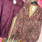 Jacket Suedine Panter Fringe Bordeaux Plus Size maat 44 t/m 50