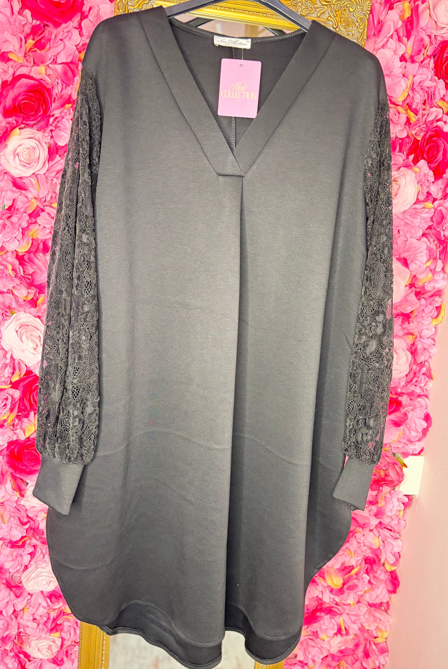 Tuniek Luna Lace Zwart Plus Size Maat 48 t/m 52