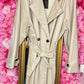 Trenchcoat Leather Look Beige Plus Size maat 48 t/m 52