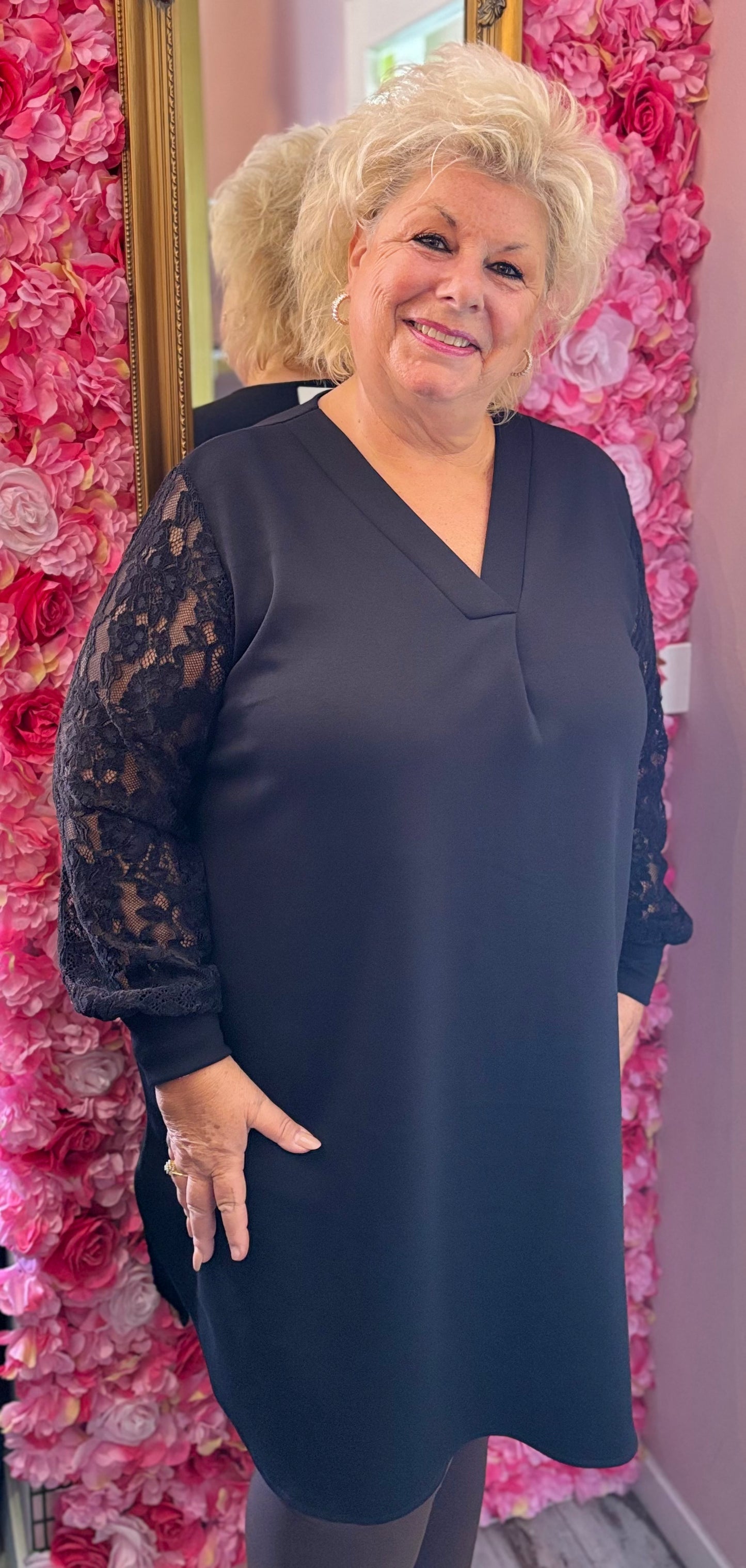 Tuniek Luna Lace Zwart Plus Size Maat 48 t/m 52