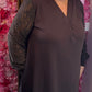 Tuniek Luna Lace Bruin Plus Size Maat 48 t/m 52