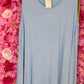 Top Viscose Lang Licht Blauw Plus Size Maat 46 t/m 54-56