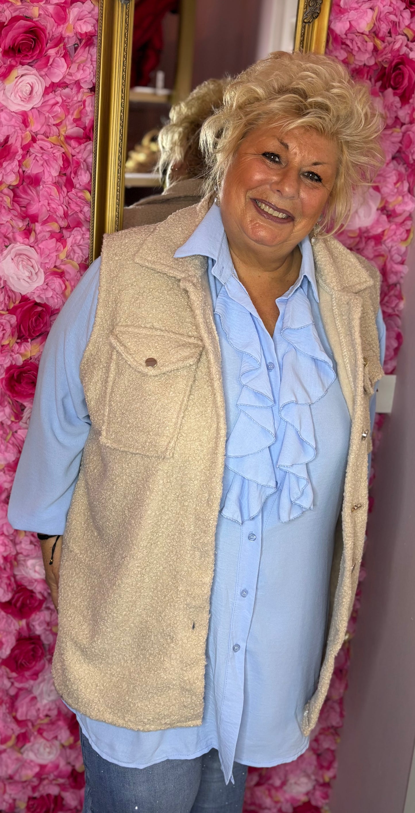 Blouse Bri Licht Blauw Plus Size maat 48 t/m 56