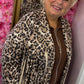 Jacket Suedine Panter Fringe Camel Plus Size maat 44 t/m 50