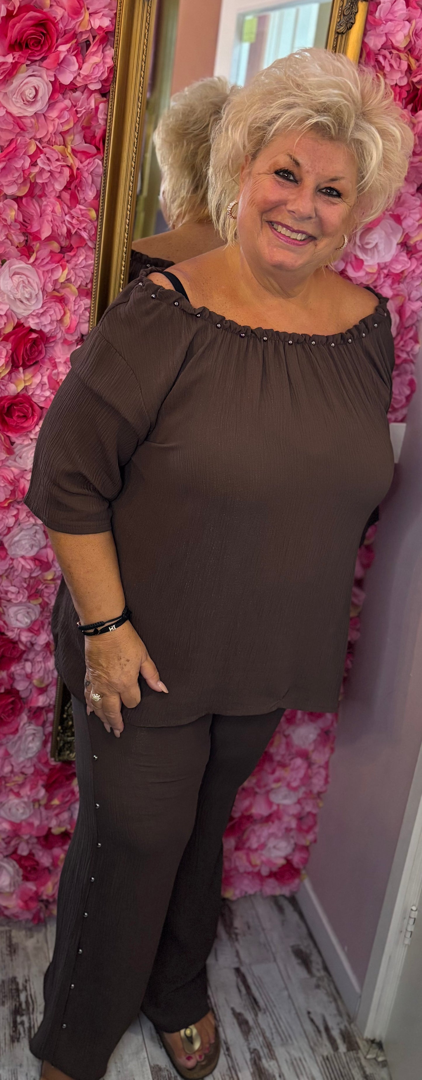 Set Rebel Bruin Plus Size maat 46 t/m 52