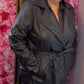 Trenchcoat Leather Look Bruin Plus Size maat 48 t/m 52
