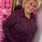 Blouse Lace velvet Bordeaux Plus Size Maat 46 t/m 52