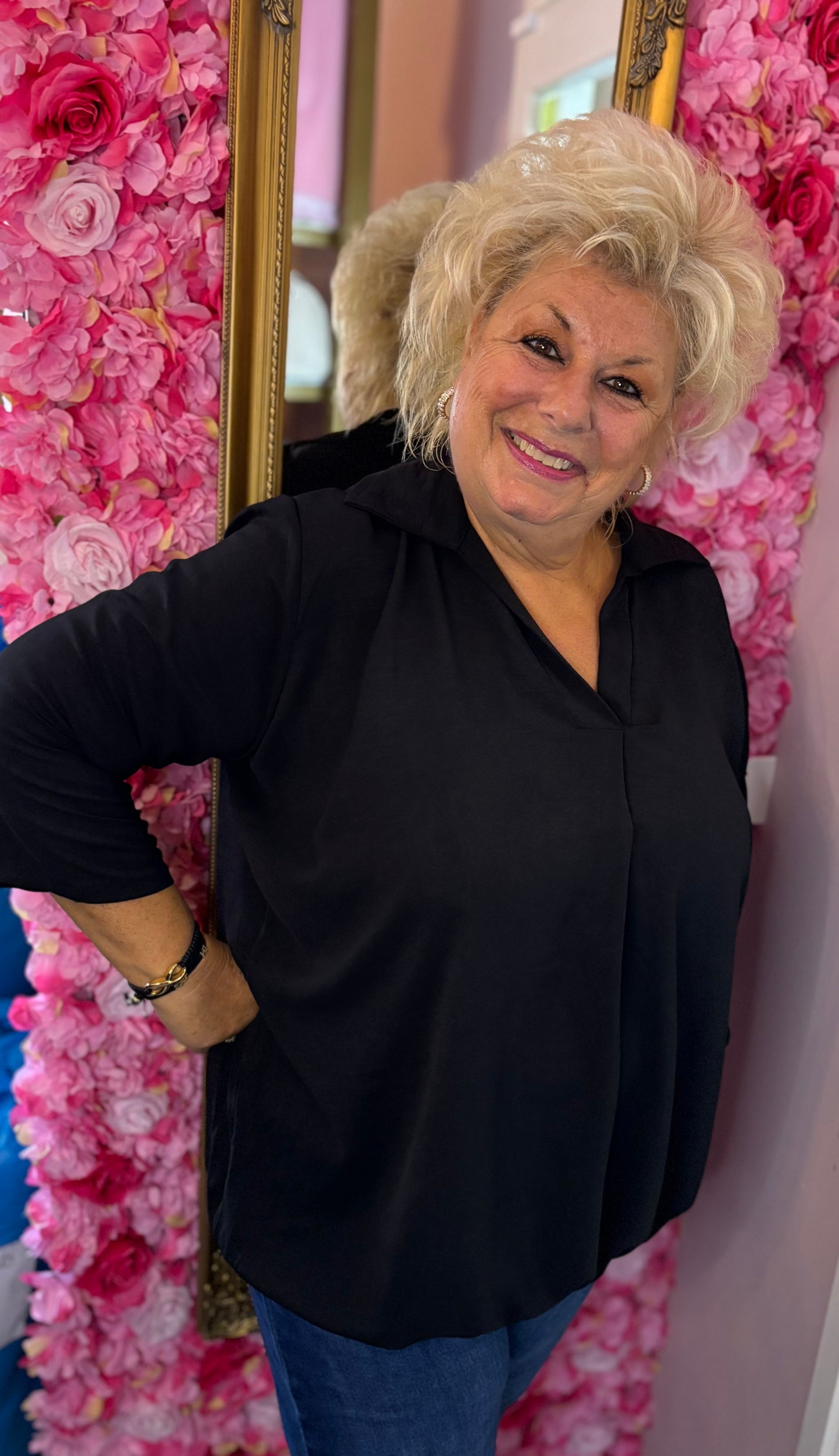 Blouse Balloon Chic Zwart Plus Size maat 48 t/m 54