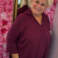 Blouse Balloon Chic Bordeaux Plus Size maat 48 t/m 54