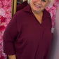 Blouse Balloon Chic Bordeaux Plus Size maat 48 t/m 54