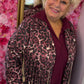 Jacket Suedine Panter Fringe Bordeaux Plus Size maat 44 t/m 50