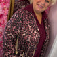 Jacket Suedine Panter Fringe Bordeaux Plus Size maat 44 t/m 50