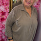 Blouse Balloon Chic Taupe Plus Size maat 48 t/m 54