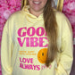 Hoodie Good Vibes Geel Plus Size Maat 44 t/m 50