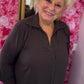 Blouse Balloon Chic Bruin Plus Size maat 48 t/m 54