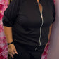 Comfy Set Cozy Zip Zwart Plus Size maat 46 t/m 50