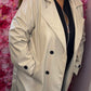 Trenchcoat Leather Look Beige Plus Size maat 48 t/m 52