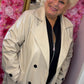 Trenchcoat Leather Look Beige Plus Size maat 48 t/m 52