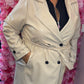 Trenchcoat Leather Look Beige Plus Size maat 48 t/m 52