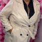 Trenchcoat Leather Look Beige Plus Size maat 48 t/m 52