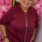 Comfy Set Cozy Zip Bordeaux Plus Size maat 46 t/m 50
