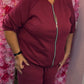 Comfy Set Cozy Zip Bordeaux Plus Size maat 46 t/m 50